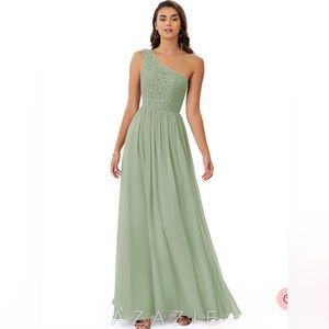 Azazie Bridesmaid Dress, Crosby Style, Size A4, Dusty Sage